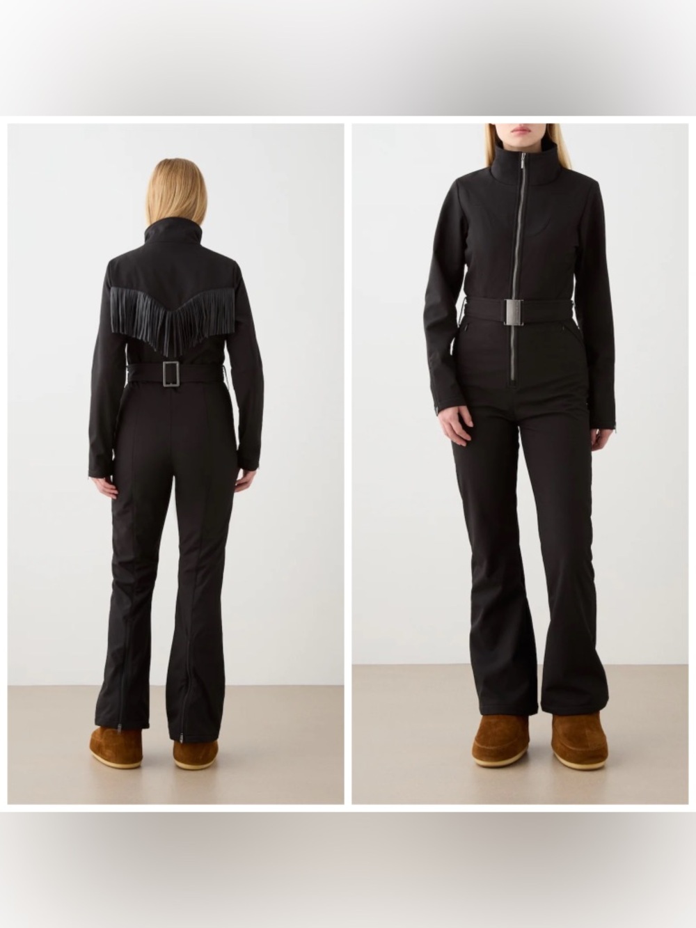 We Norwegians Western Ski Suit‎ Black Belted Small